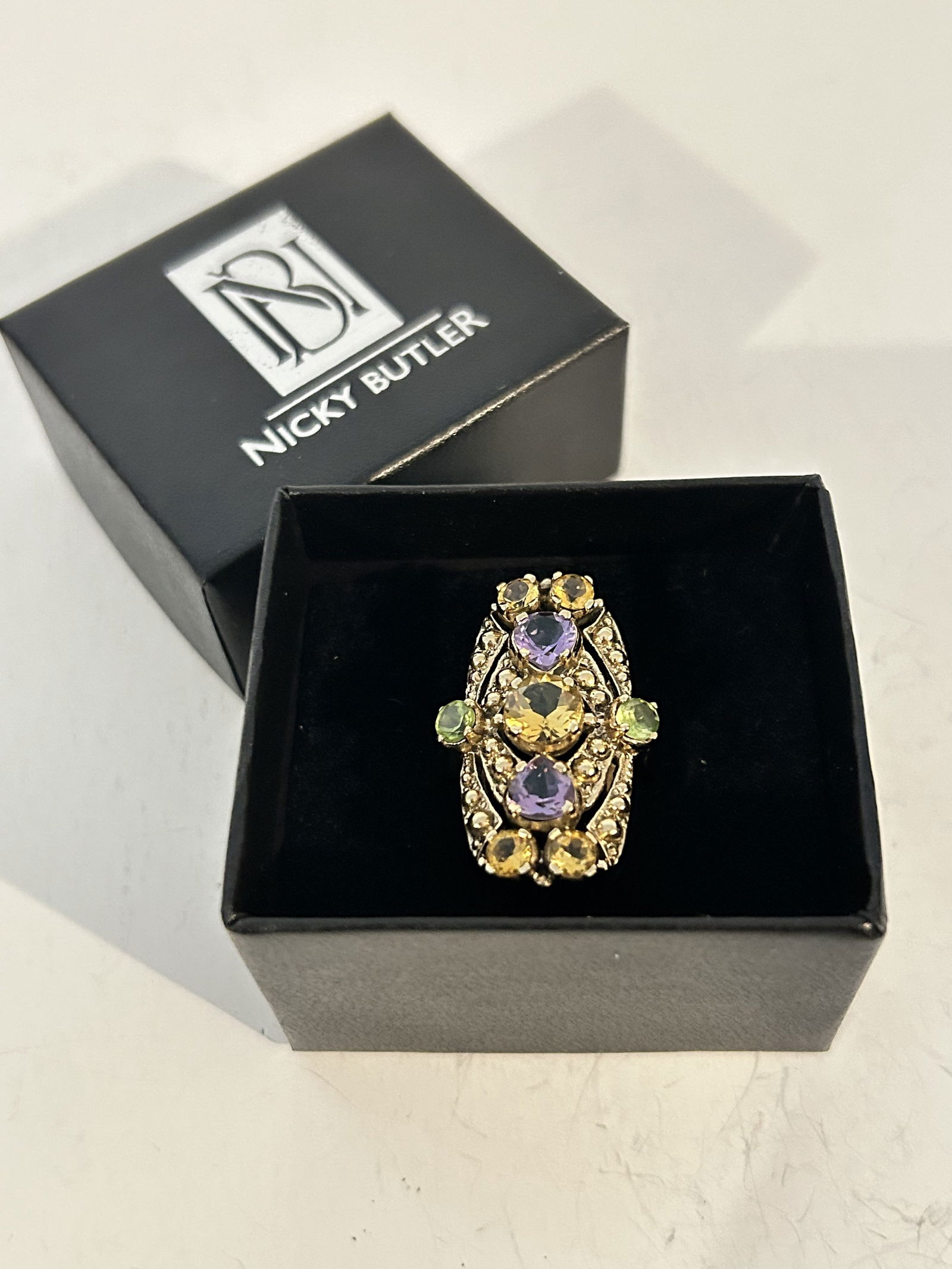 NB Nicky Butler Sterling Silver Multi-colored Gemstone Ring Sz 8 new (1 of 6)