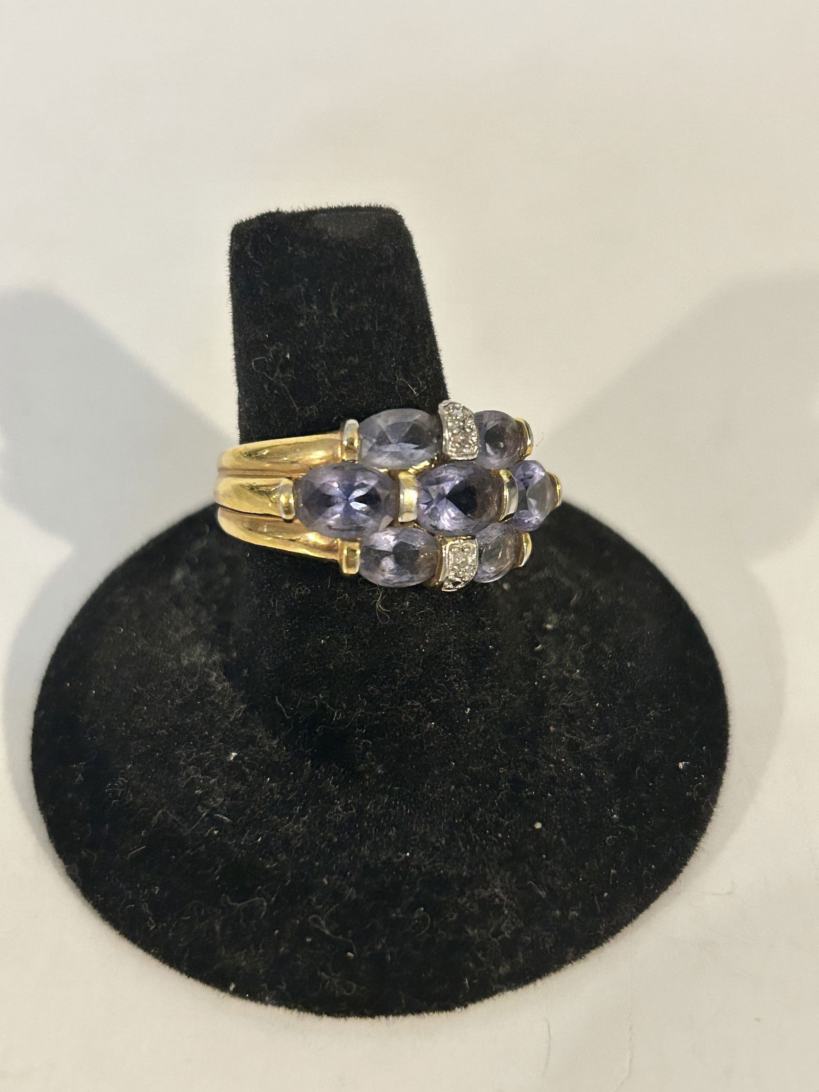 Vintage Sterling Silver vermeal gemstone Ring sz 8 (1 of 4)