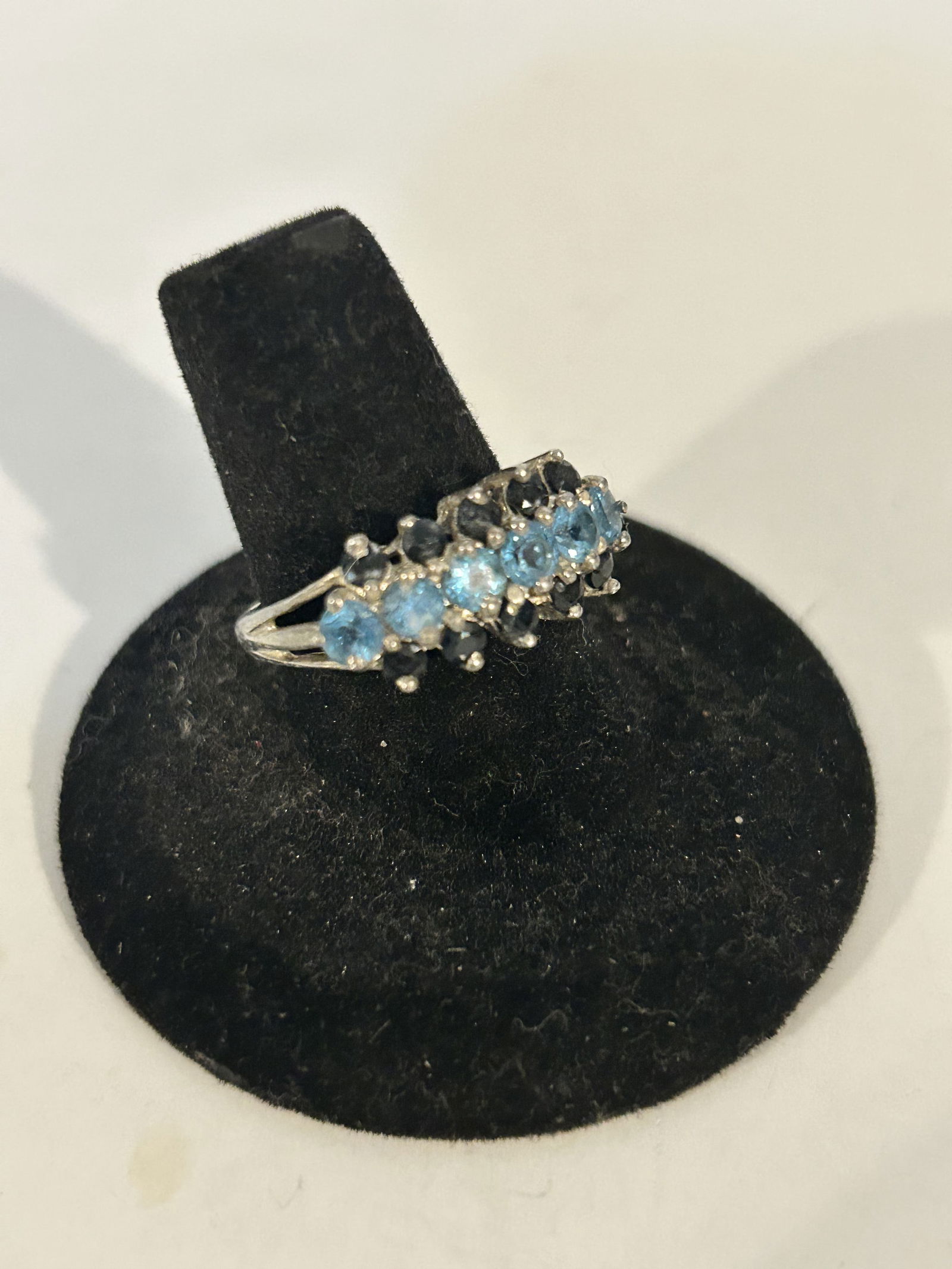 Vintage Sterling Silver spinel crown signed Ring sz 8 (1 of 4)