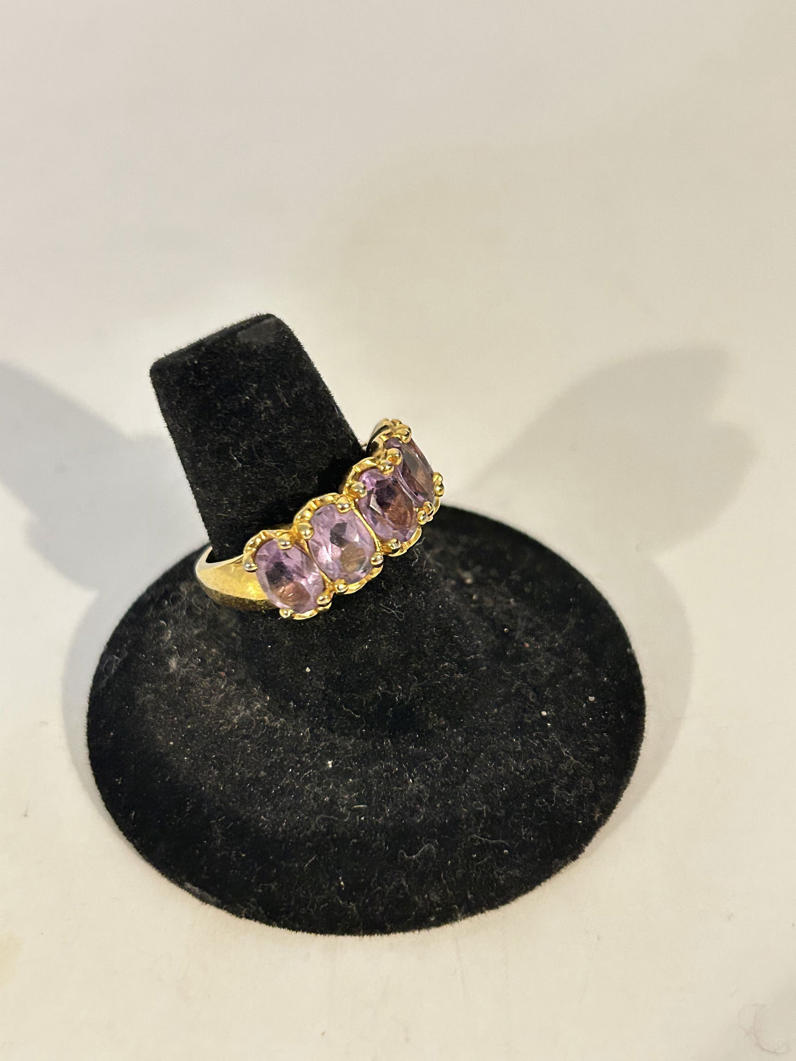 Vintage Sterling Silver Amethyst vermeal Ring sz 7 (1 of 5)