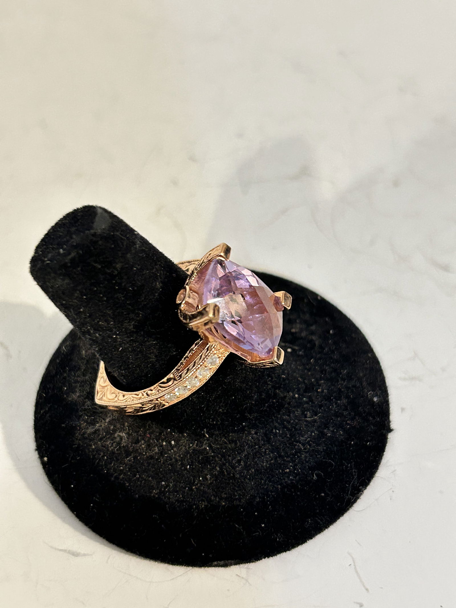 vintage Gold over sterling silver ring sz 8 (1 of 5)