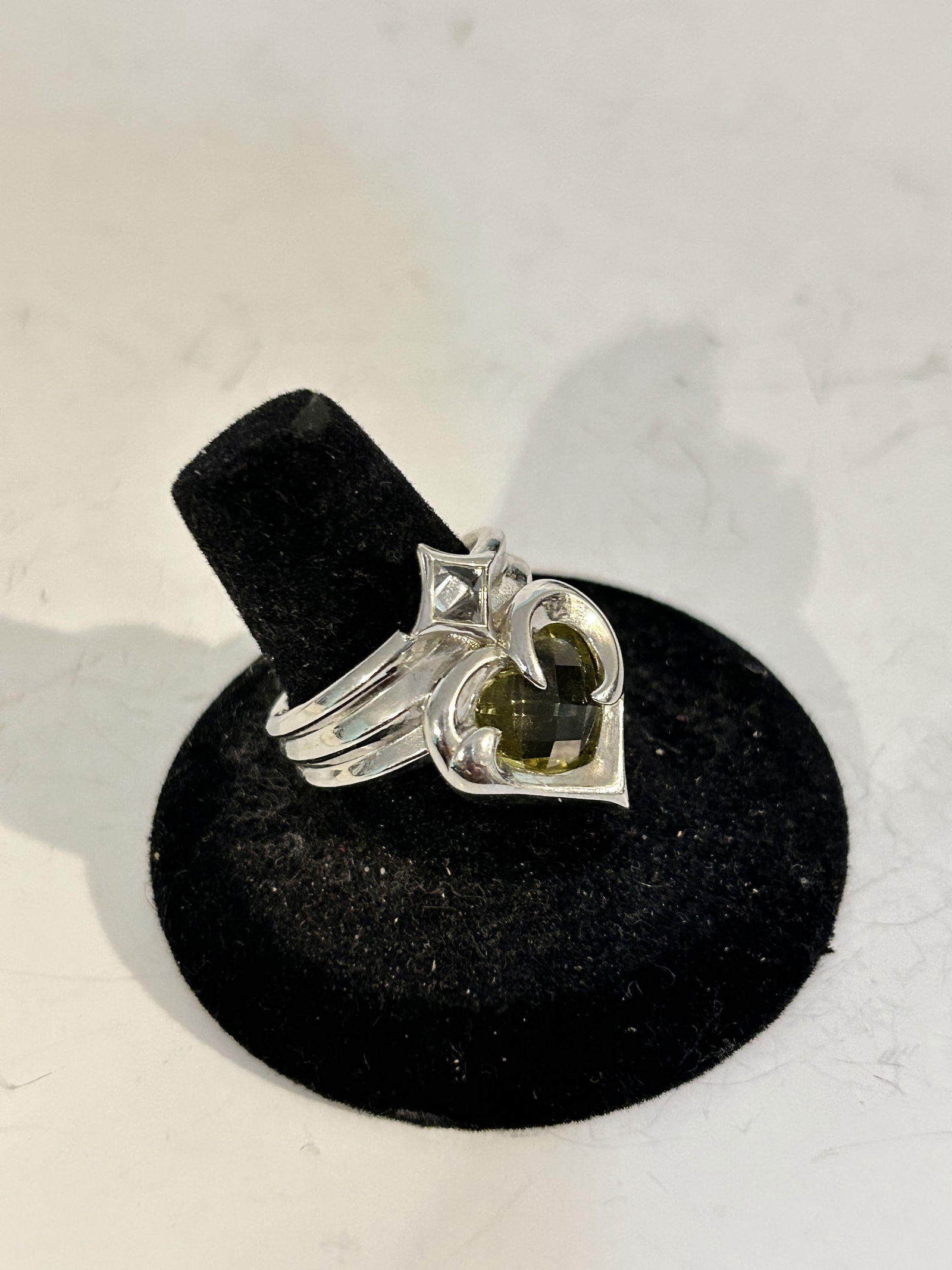 Vintage sterling silver tourmaline gemstone ring sz 8 (1 of 5)