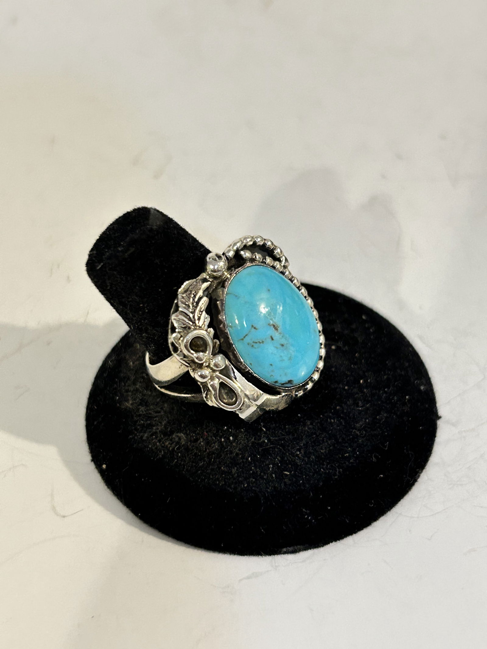 Vintage Running Bear Navajo Turquoise Sterling Ring Native American sz 8 (1 of 5)