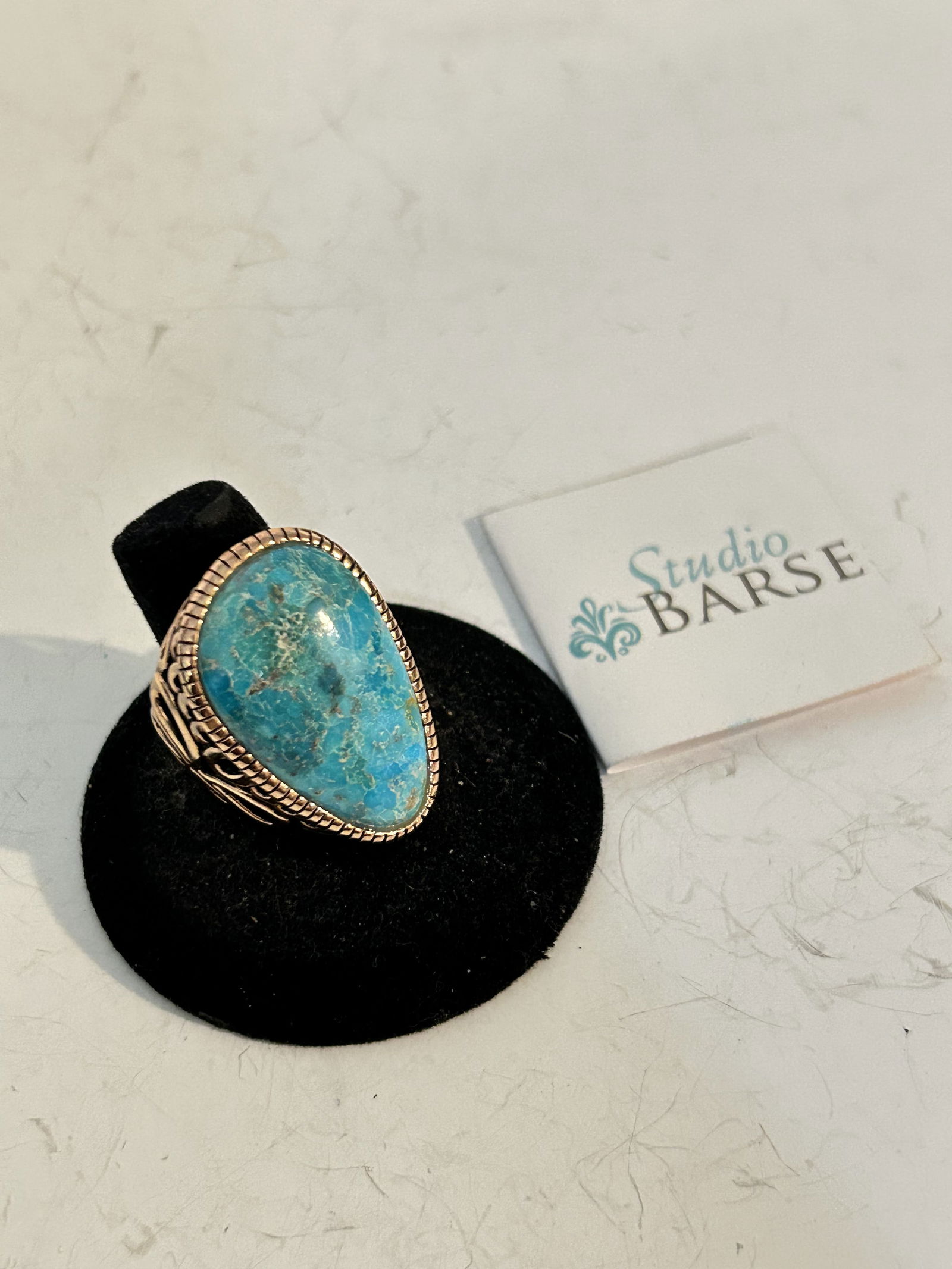Barse Boulder Turquoise and Bronze Statement Ring sz 9 (1 of 6)