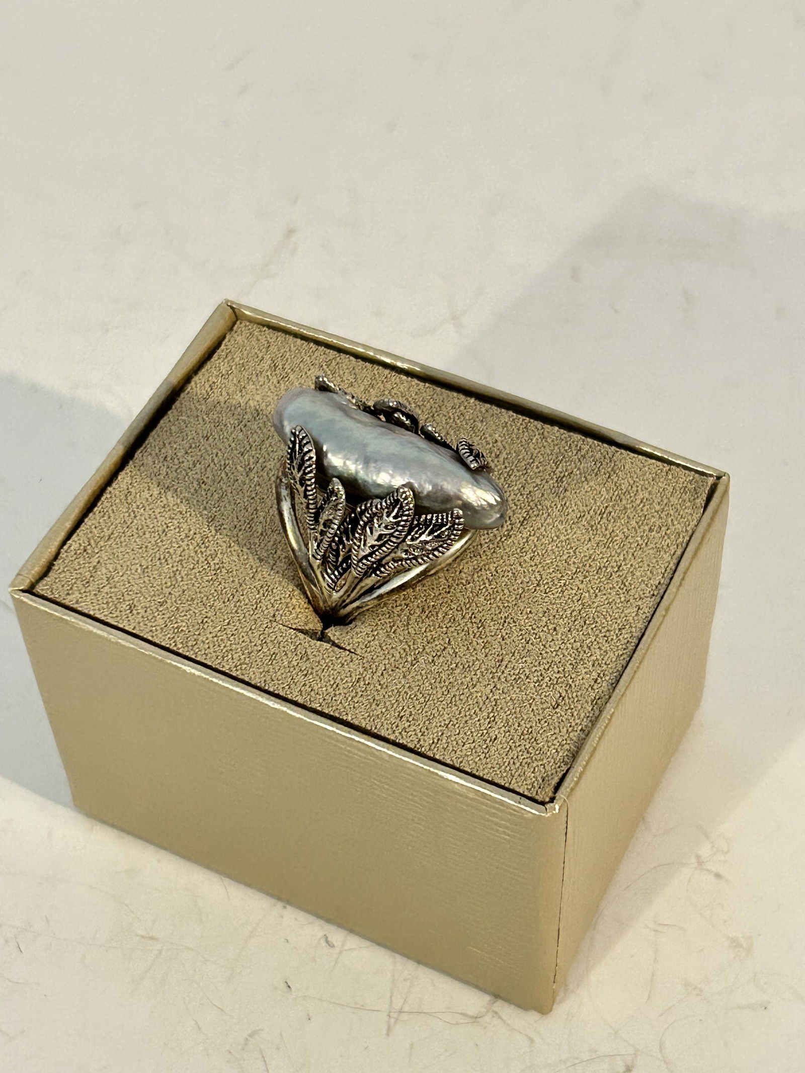 Vintage sterling silver BBJ gemstone ring sz 8 (1 of 6)