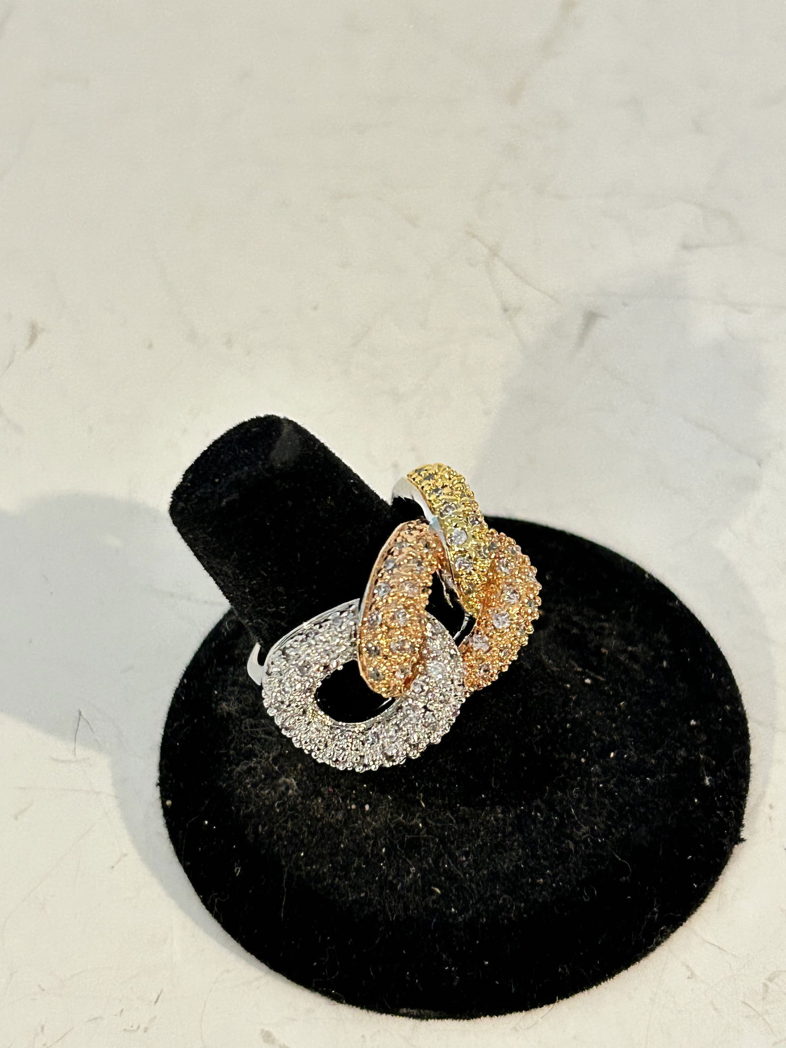 Vintage sterling silver chain gemstone ring sz 8 (1 of 5)