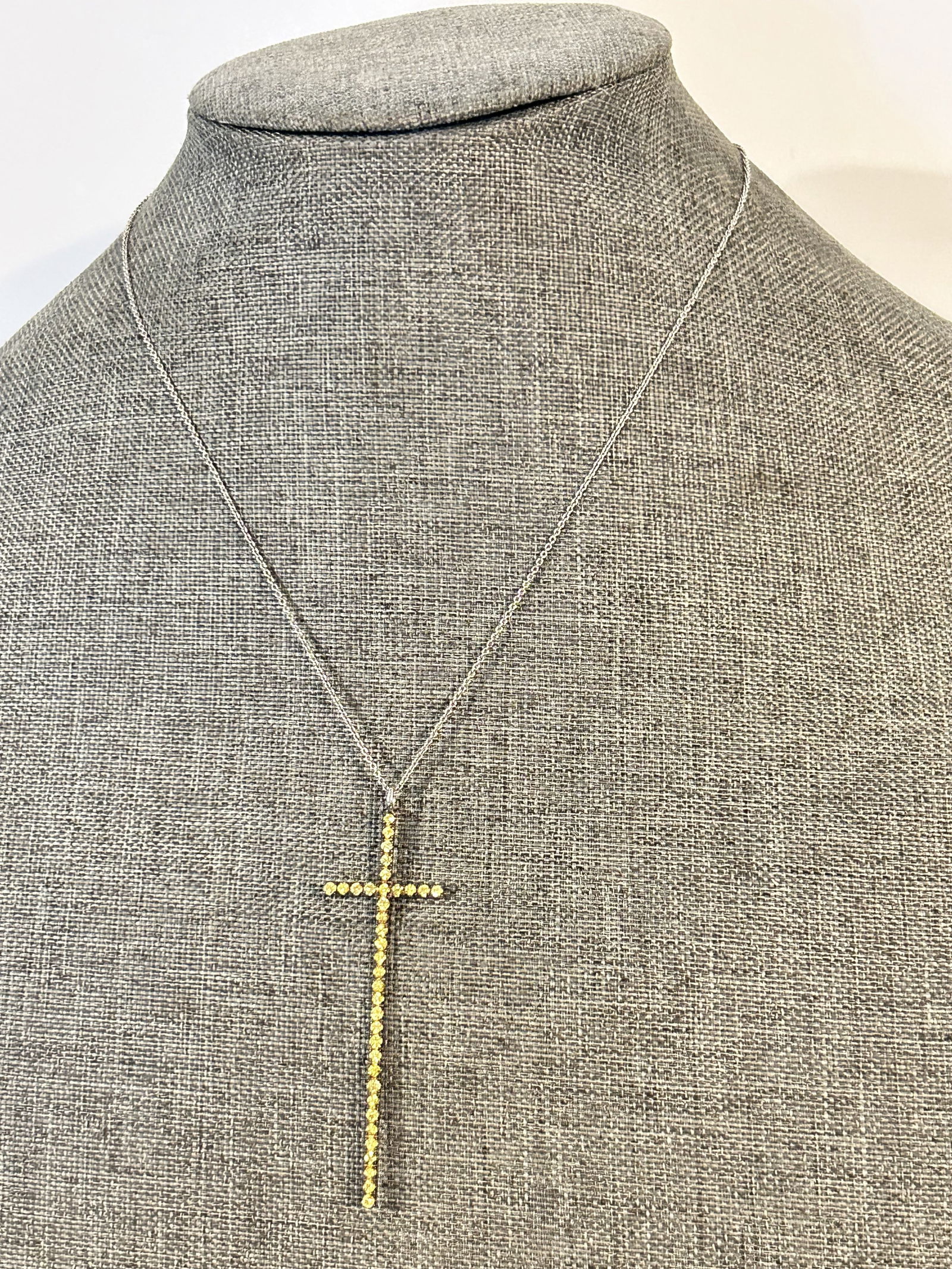 HSN Rarities Sterling Silver Sapphire Cross Pendant 18" Necklace (1 of 5)