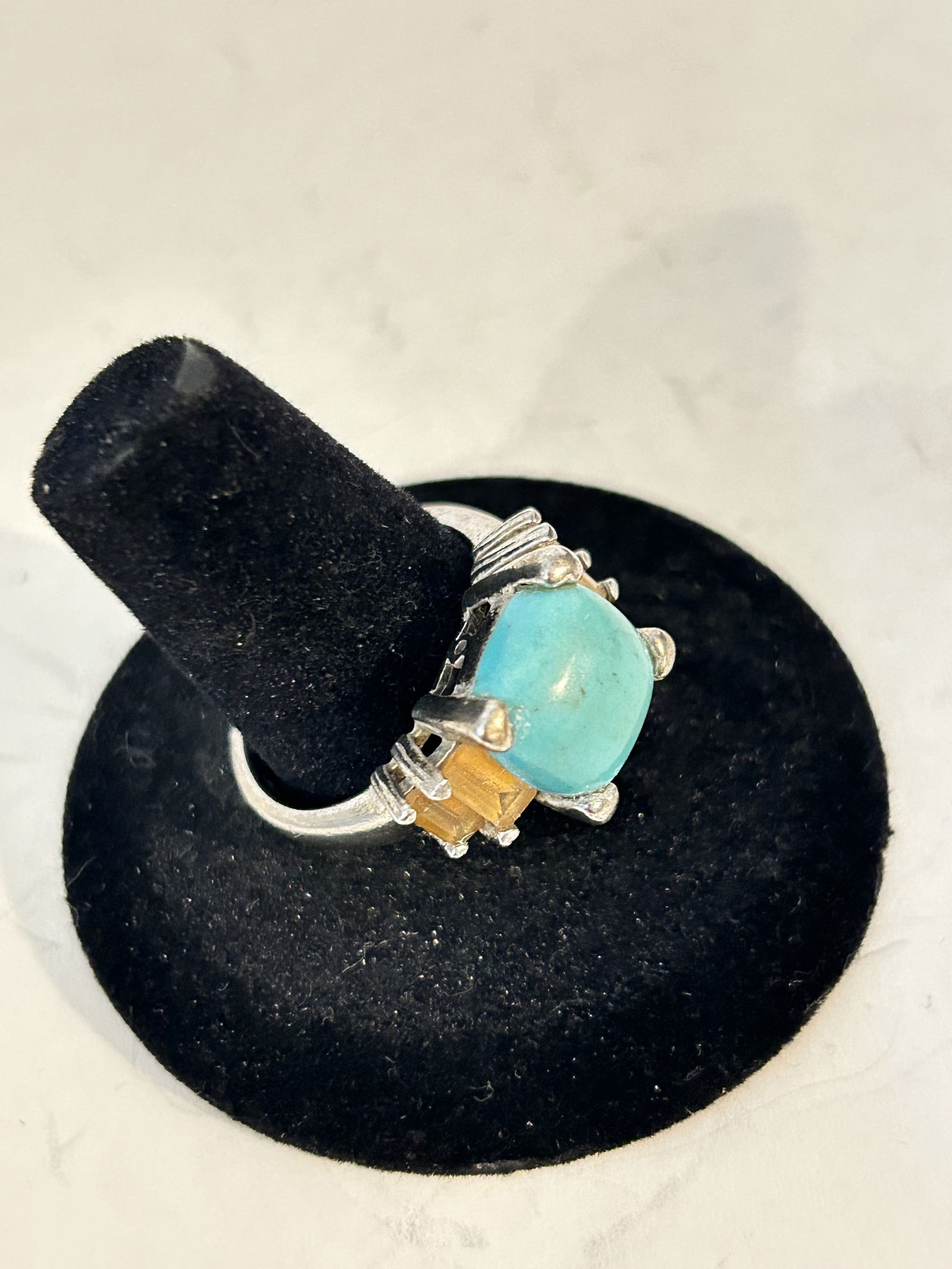 Vintage EA Sterling Silver Turquoise gemstone Ring sz 9 (1 of 5)