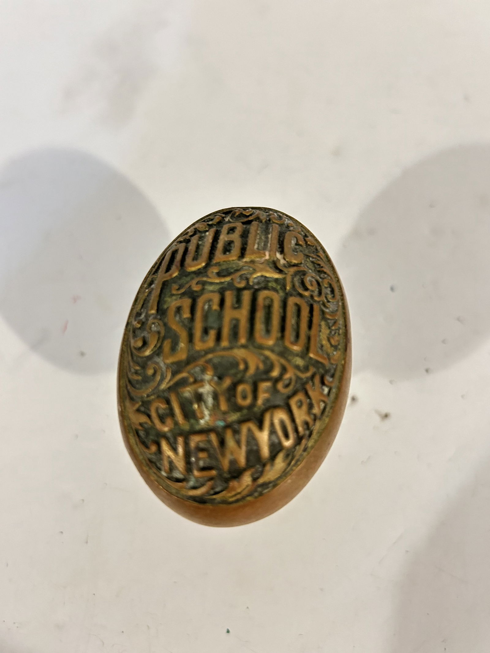 Vintage Public School City of New York brass door knob. (1 of 5)
