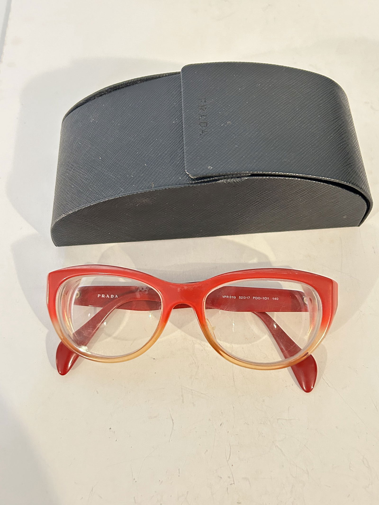 vintage red frame prada old glasses with case (1 of 7)