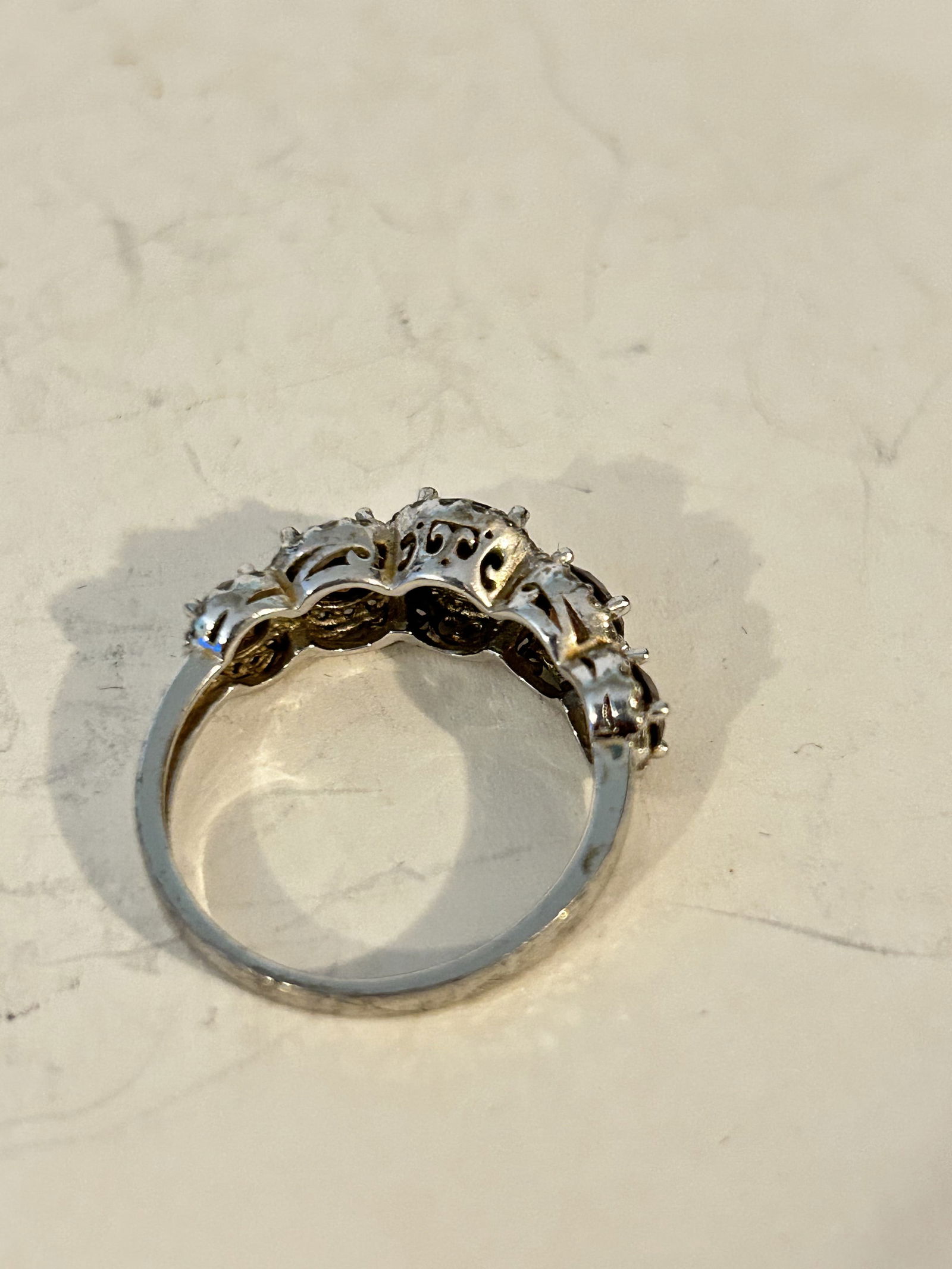 Vintage Sterling Silver cz tourmaline Ring sz 9 (1 of 1)