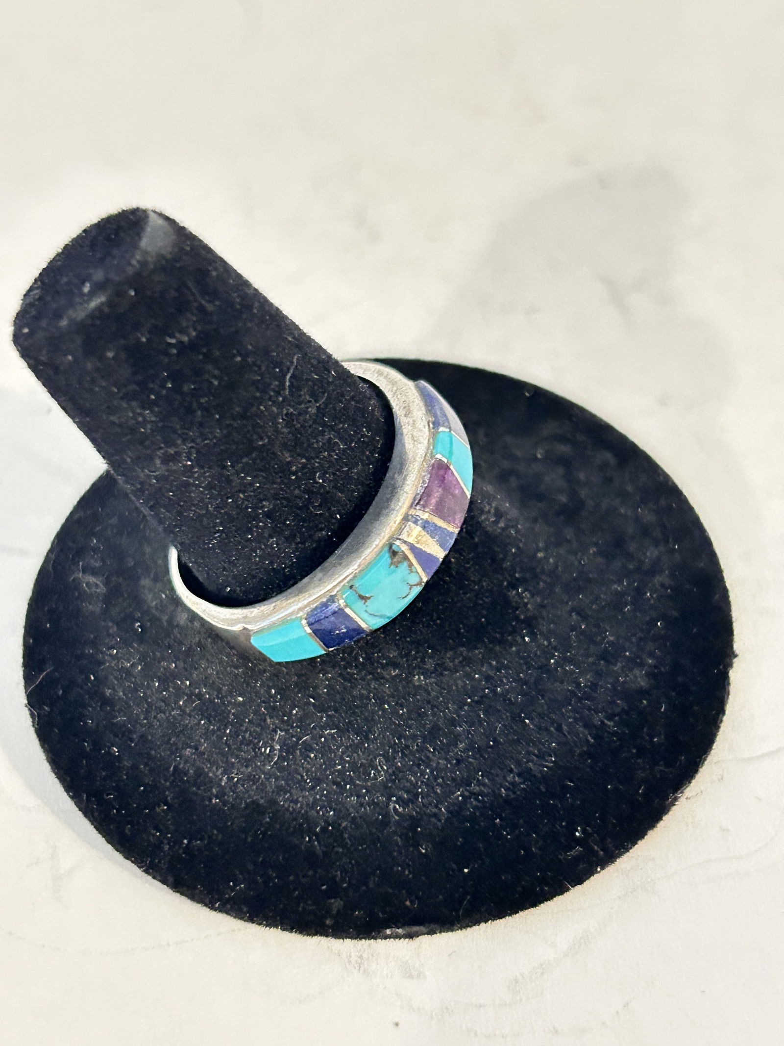 Vintage Navajo Sterling Silver Turquoise gemstone Ring sz 9 (1 of 6)