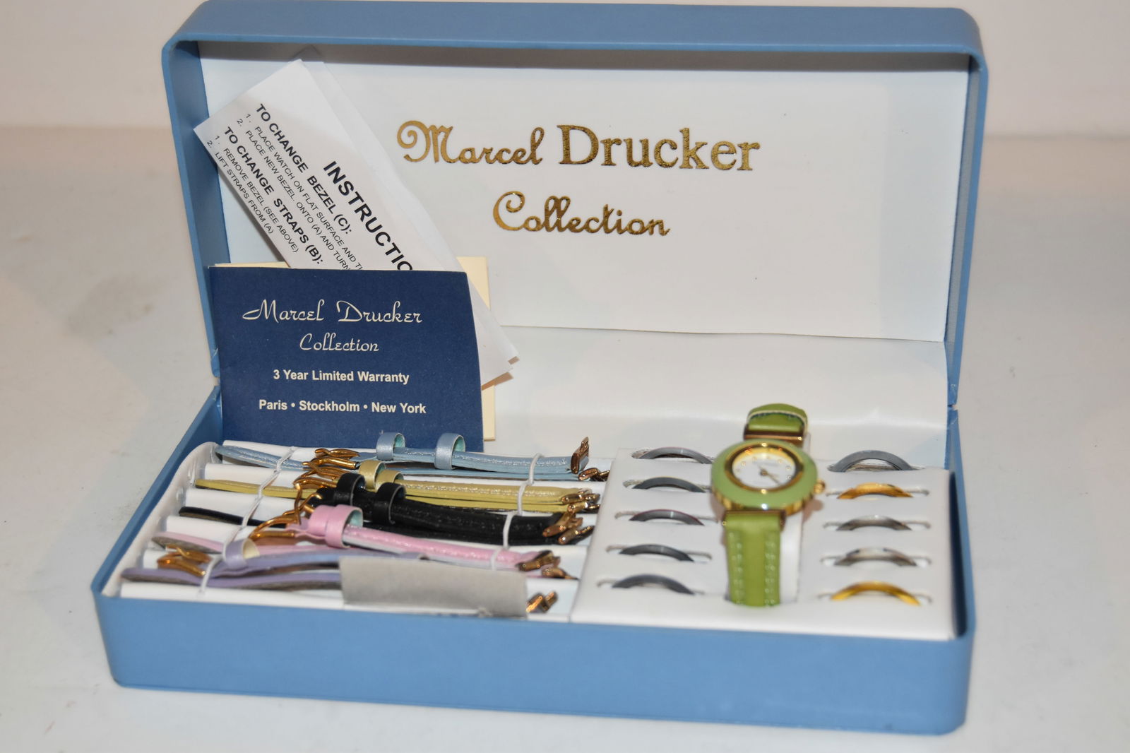 Vintage Marcel Drucker Collection of Interchangeable Watch Bands straps & Bezels New (1 of 5)