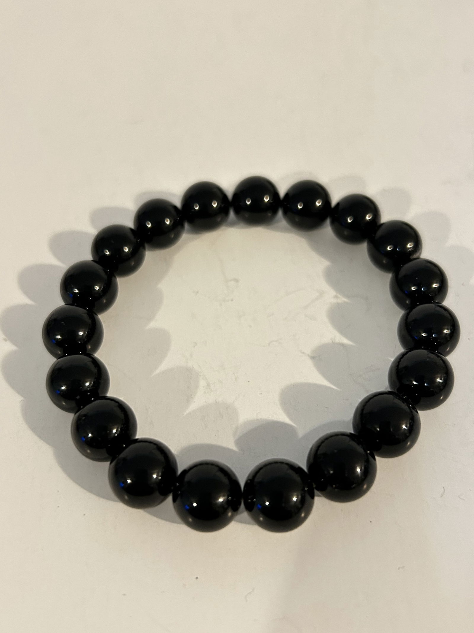 Vintage Onyx black beaded stretch Bracelet (1 of 3)