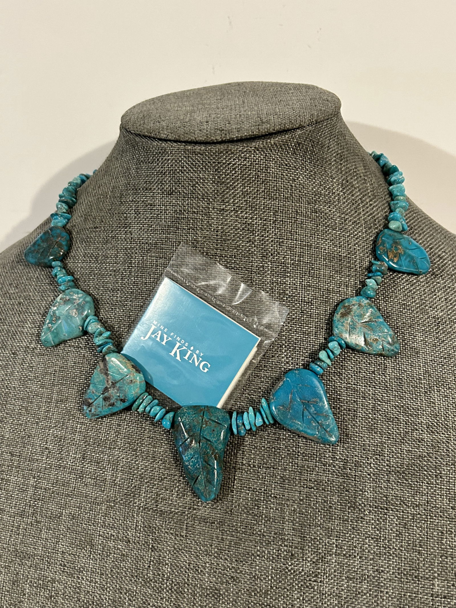 VTG Jay King Desert Rose 7 Leaf Turquoise & Sterling Silver Necklace 925 (1 of 5)