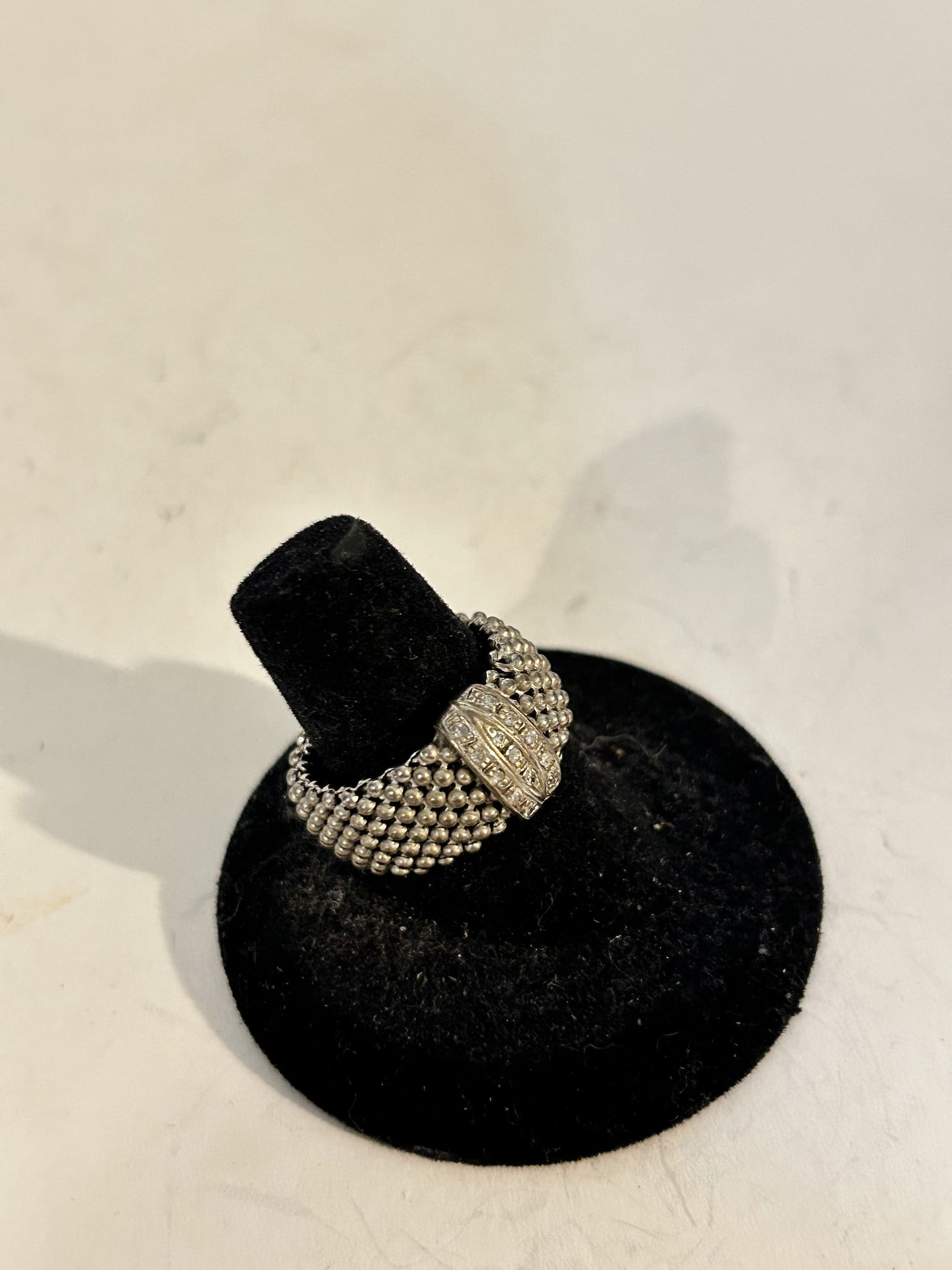 Vintage Sterling Silver MESH Italy Ring 9" (1 of 5)