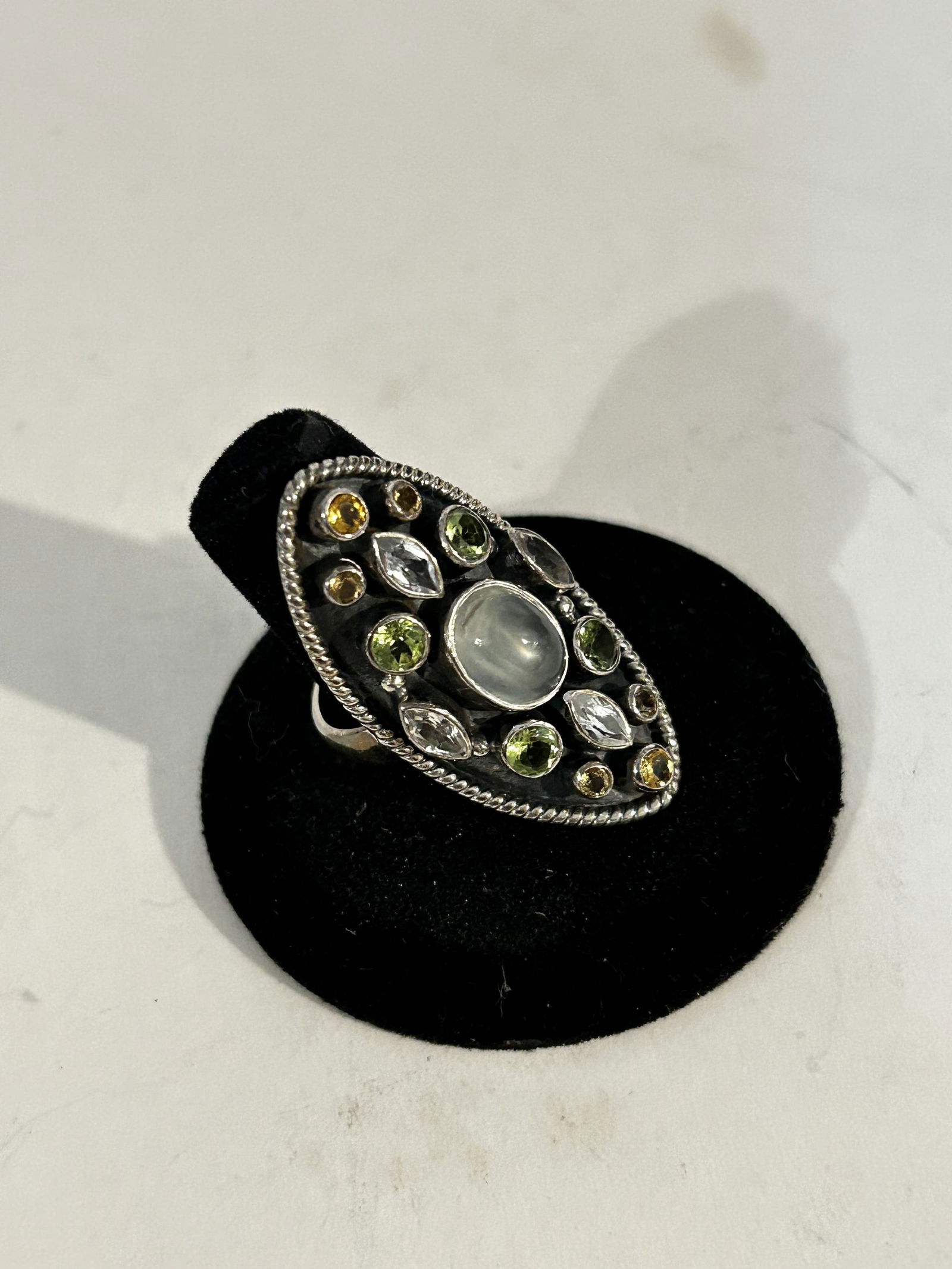 NICKY BUTLER 925 Sterling Silver Vintage Real Multi-Color Gem sz 9 (1 of 4)