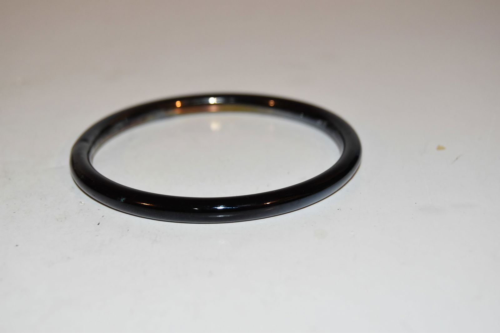 Vintage Hematite black bangle Bracelet 7" (1 of 3)