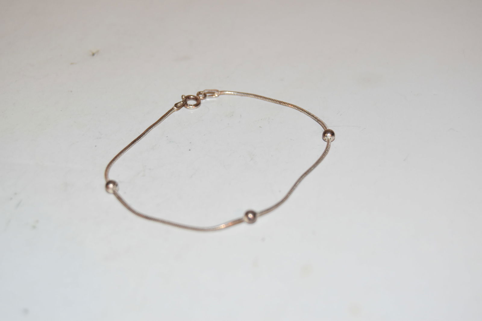 Vintage Sterling Silver beaded Bracelet 7" (1 of 3)