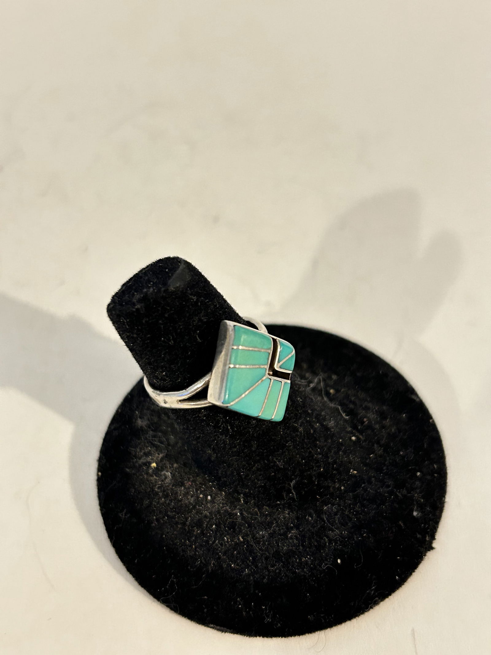 Vintage Native American Navajo Sterling Silver Turquoise Ring sz 6 (1 of 6)