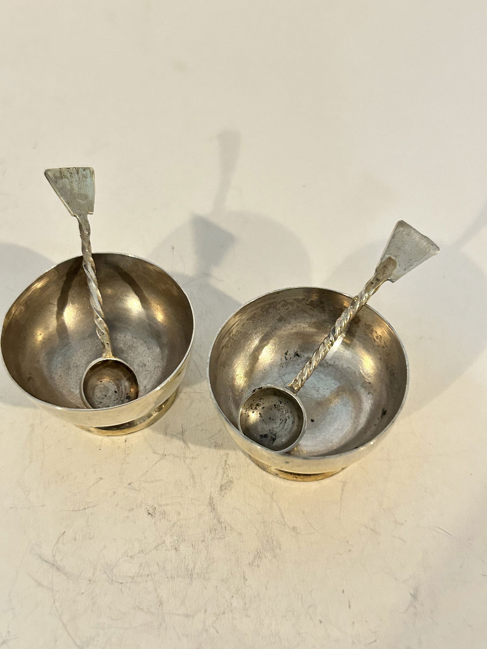 Vintage Sterling Silver Caviar dishes with spoons (1 of 7)