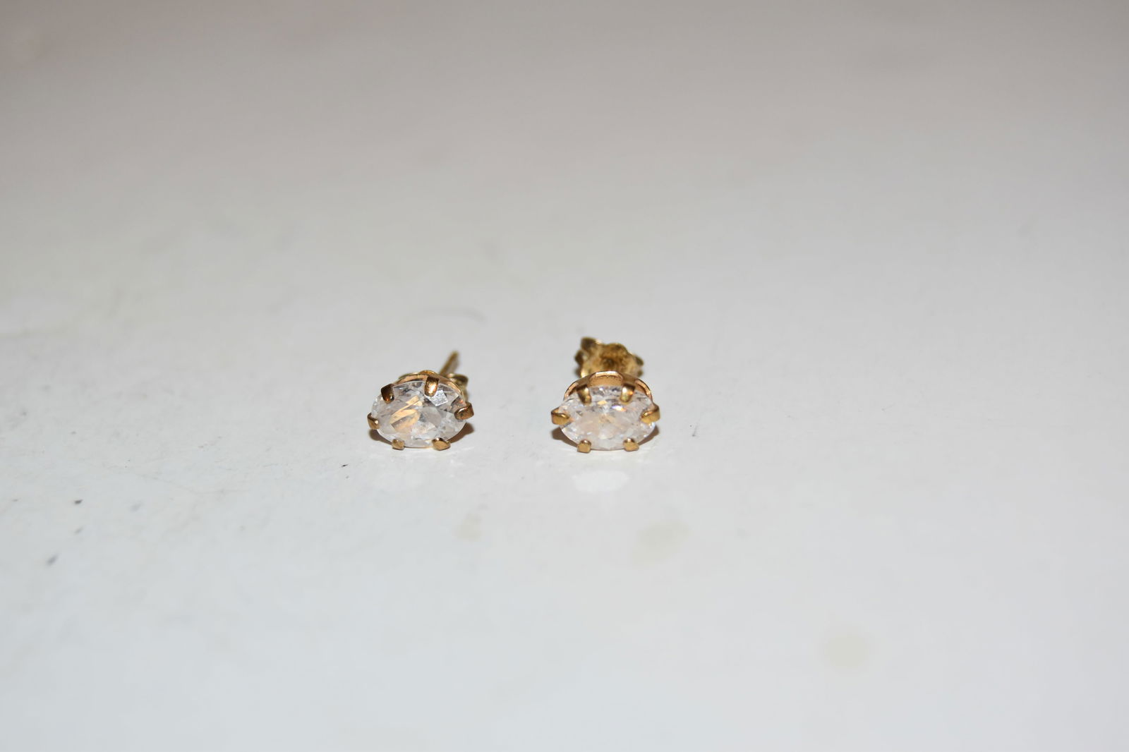 Vintage Sterling Silver vermeal rhinestone post earrings (1 of 3)