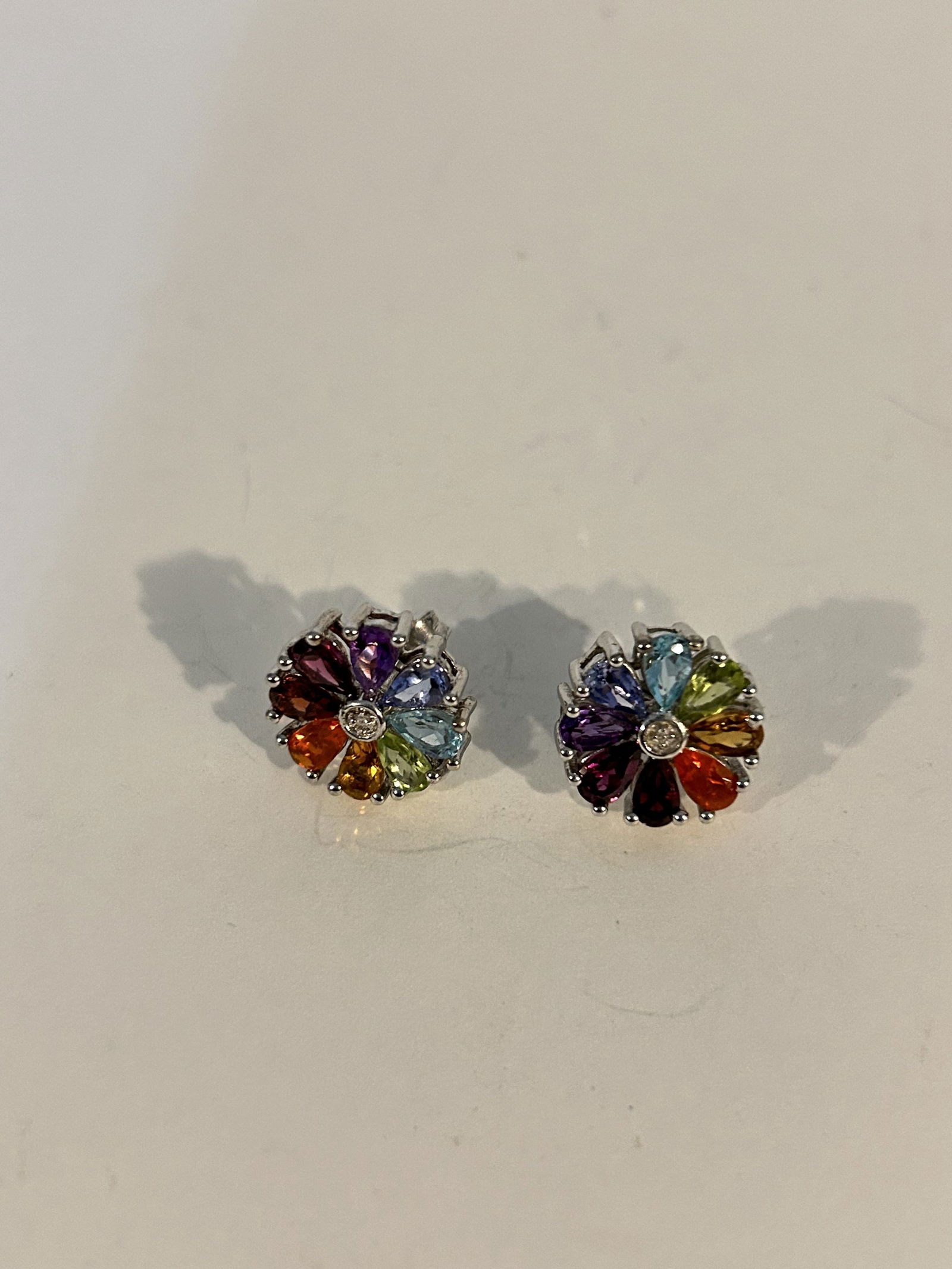 Rare Chuck Clemency Exotic Rainbow Gemstone 925 Sterling Earrings (1 of 5)