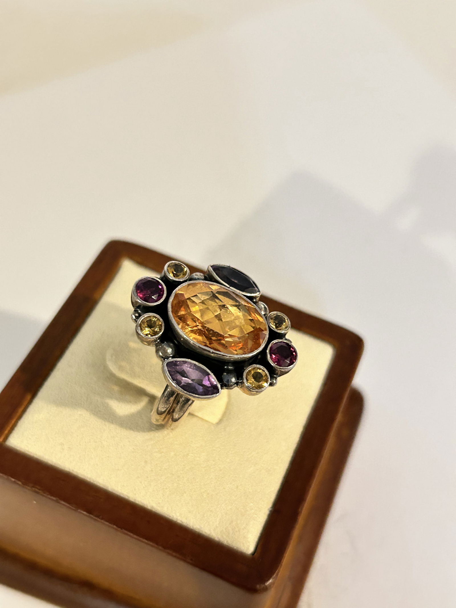 Nicky Butler 925 Sterling Silver Rose Quartz Garnet Designer Gemstone Ring sz 9 (1 of 5)