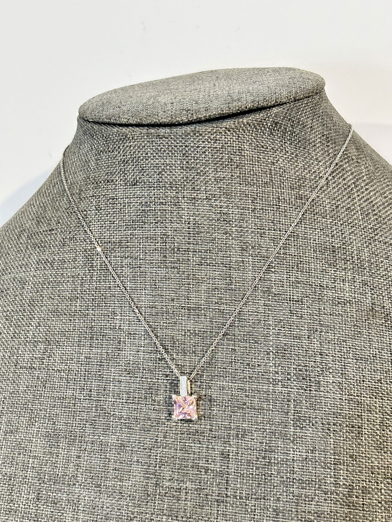 Vintage Sterling Silver Amethyst pendant Necklace 16" (1 of 5)