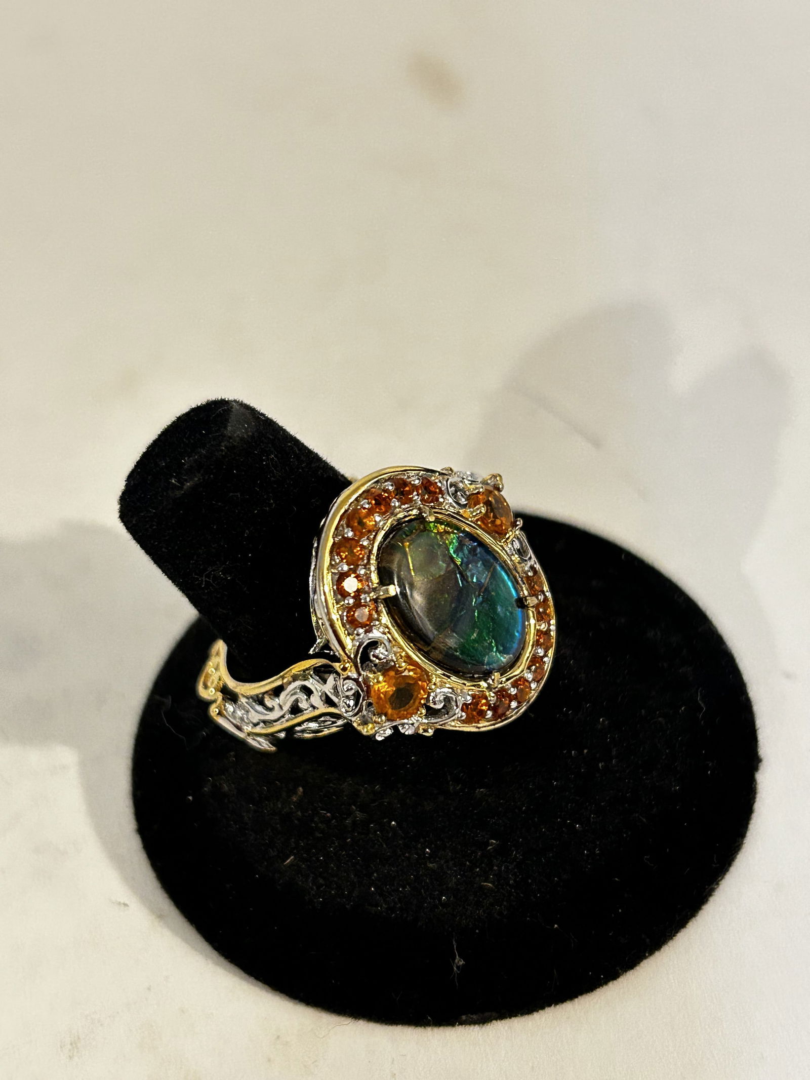 MICHAEL VALITUTTI Ammolite Sterling Silver ring sz 8 (1 of 5)