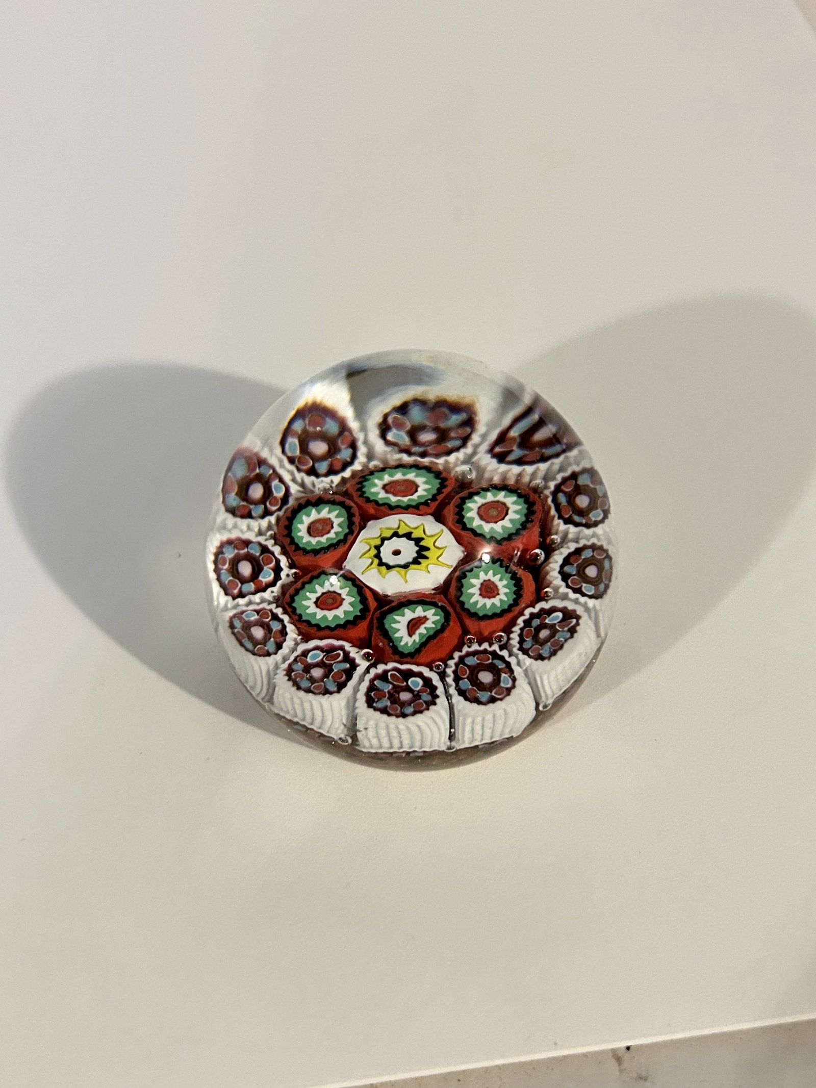 Vintage Murano Millefiori Art Glass Paperweight 2?? Diameter: Vintage Murano Millefiori Art Glass Paperweight 2” Diameter Please view all photos as they are part of the description and condition of this Item, Feel free to contact me with questions or pictu