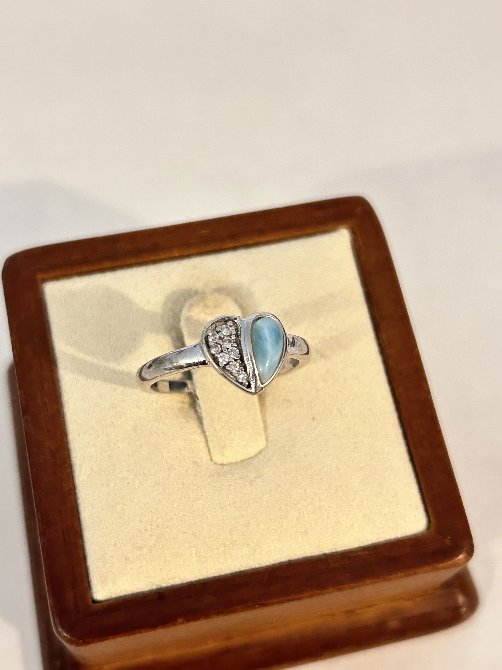 Vintage Sterling Silver heart Ring sz 7 (1 of 5)