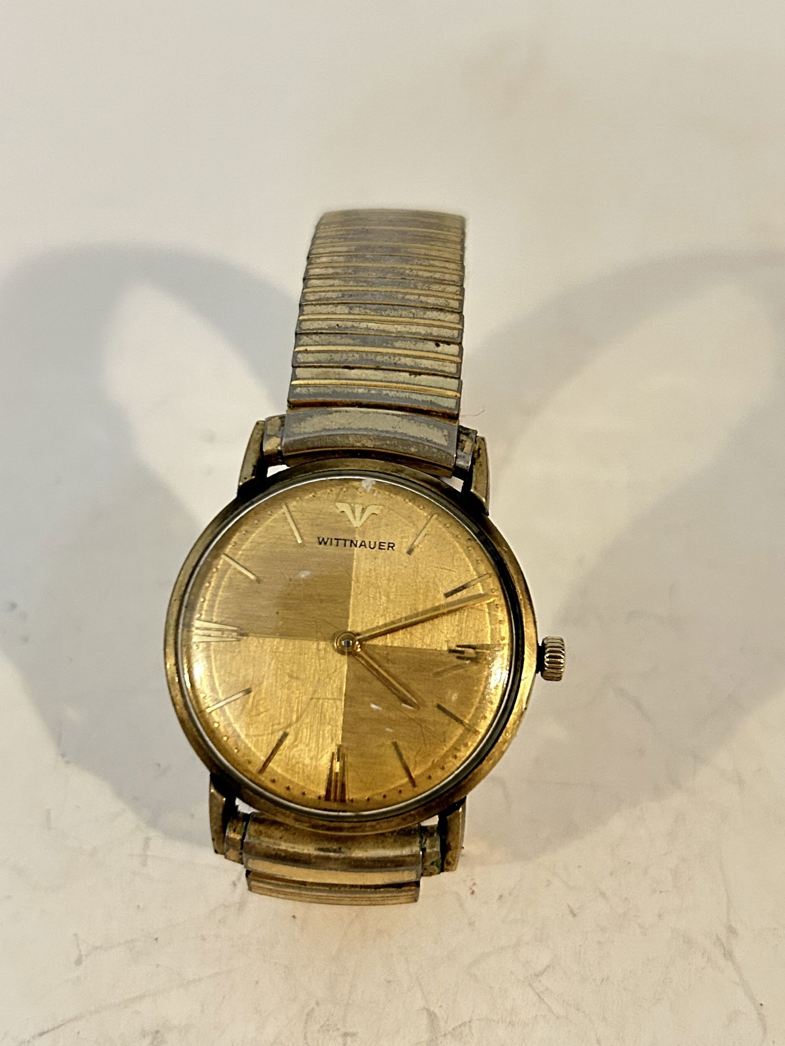 Vtg 1950s-60s Wittnauer Stainless Men Watch not working Time Use Wrench 1200 (1 of 5)