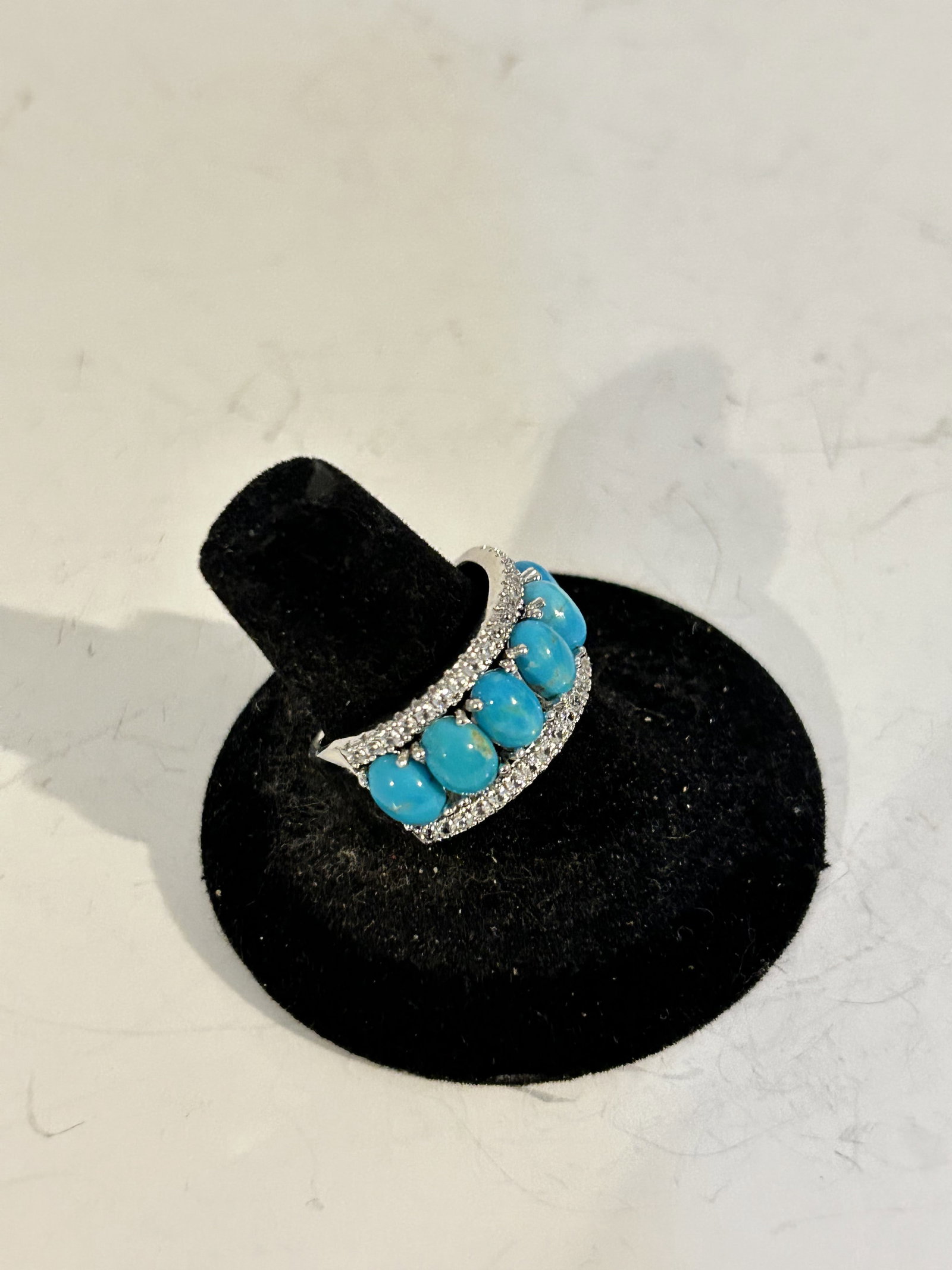 Vintage sterling silver Navajo? Turquoise Ringring sz 9 (1 of 5)