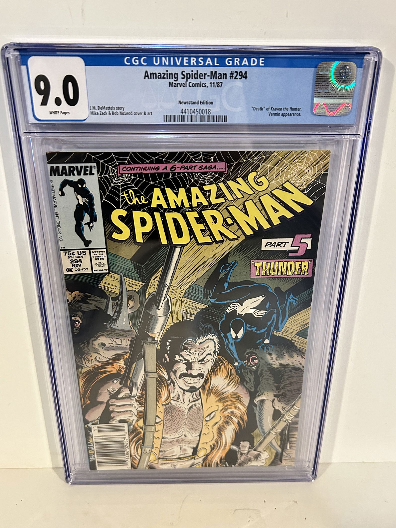 Vintage Comic Book CGC 9.0 amazing spider-man # 294 (1 of 2)