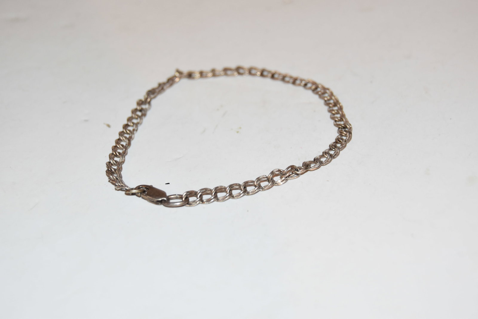 Vintage Sterling Silver double link Bracelet 9" (1 of 3)