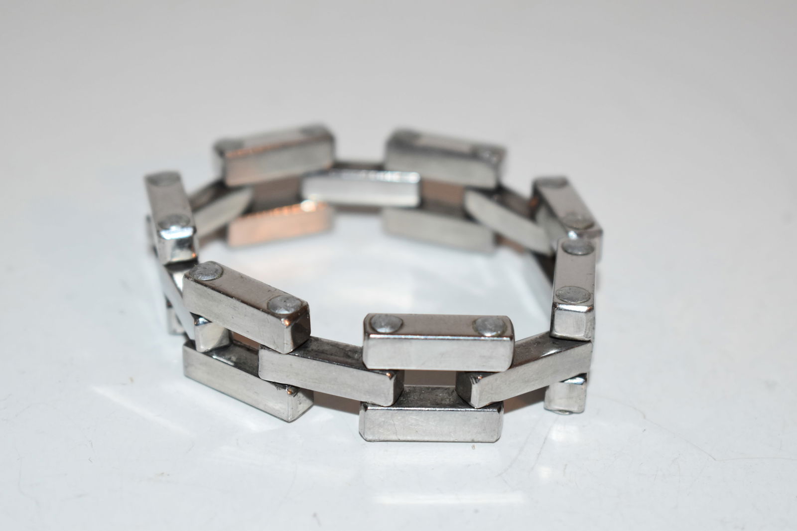 Vintage linked heavy duty Bracelet 7.5" (1 of 3)