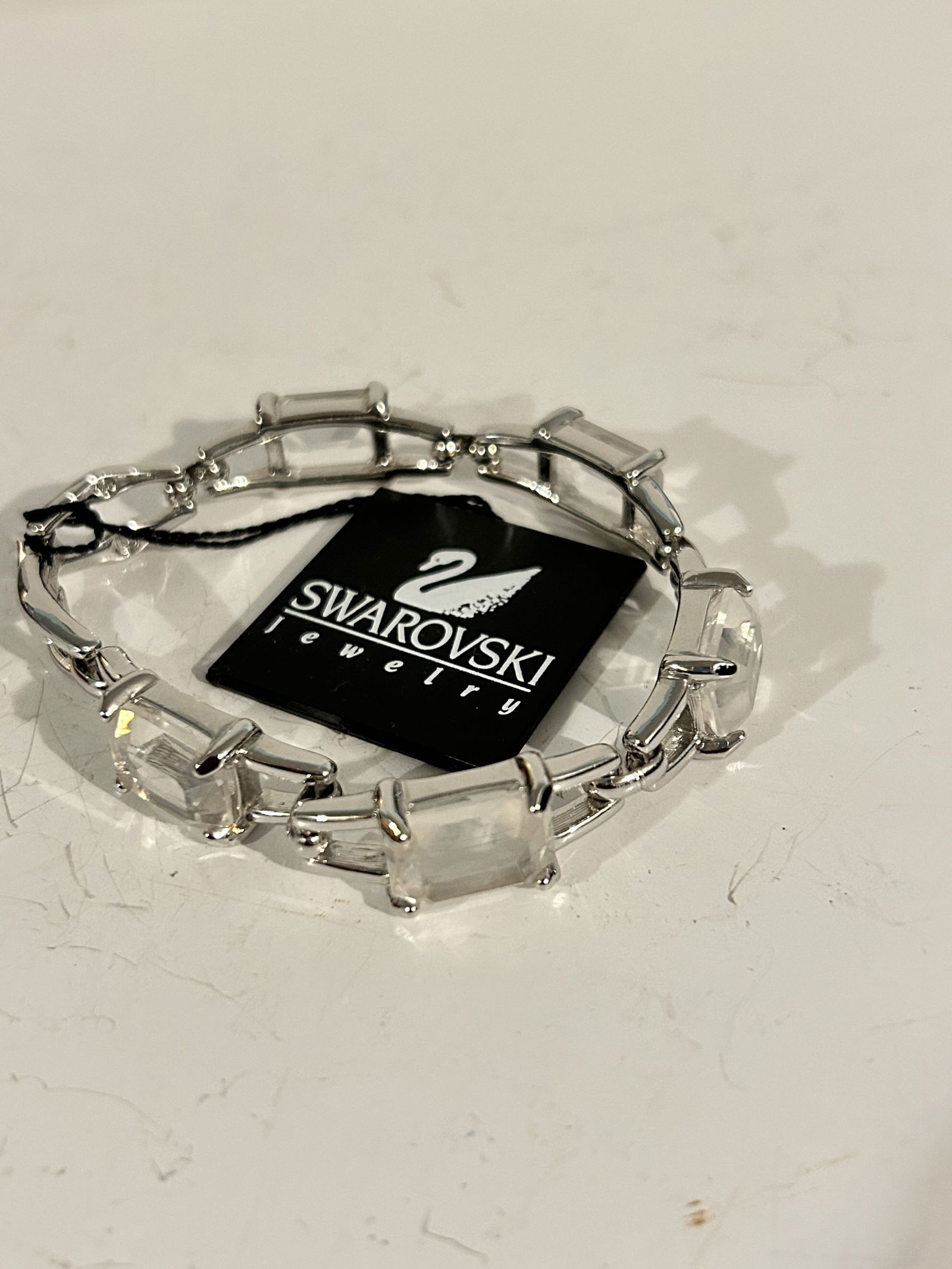 Vintage Swarovski Crystal silver tone Bracelet  8" New (1 of 4)