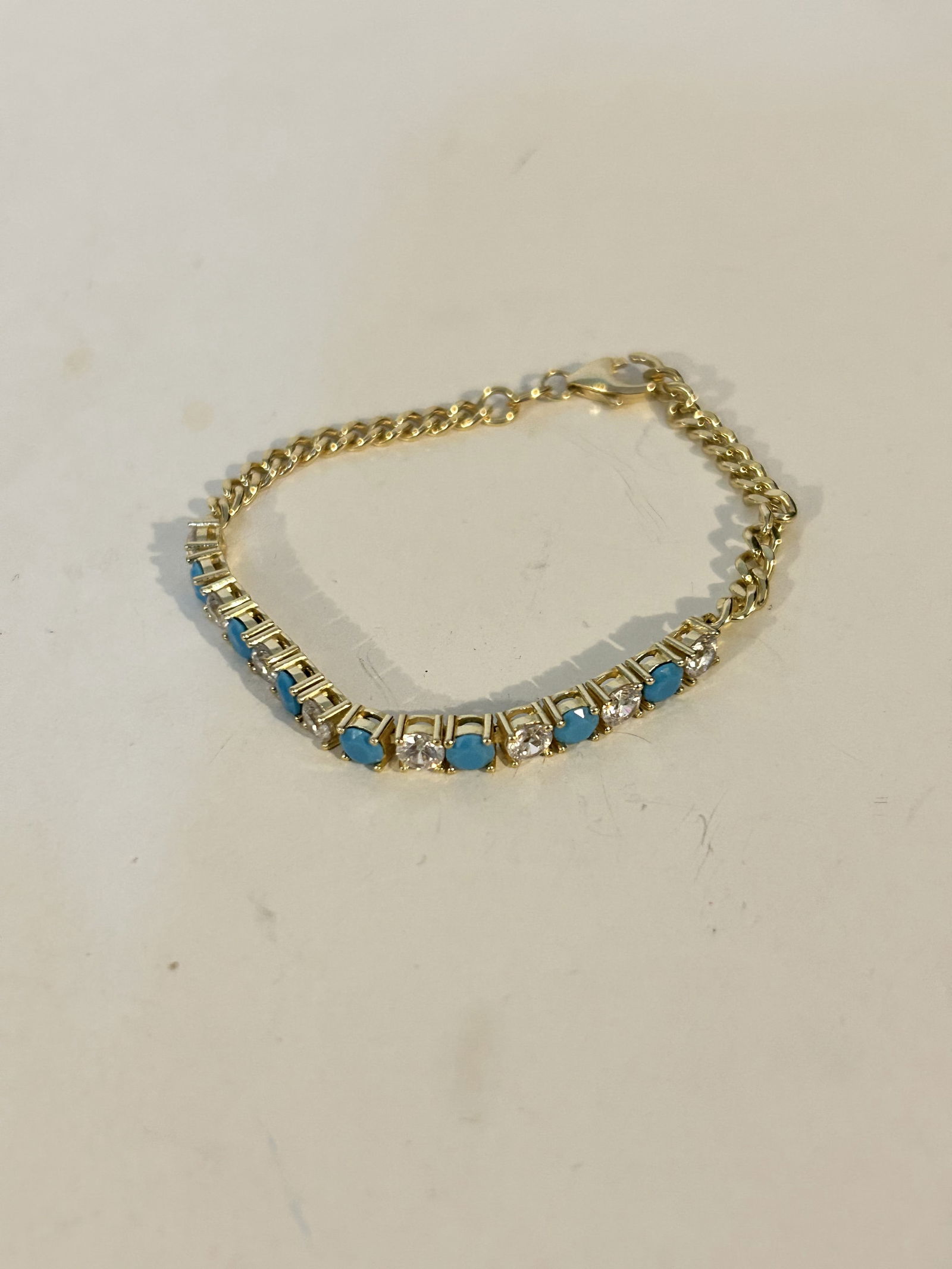 Vintage Sterling Silver rhinestone Bracelet sz 6" (1 of 3)