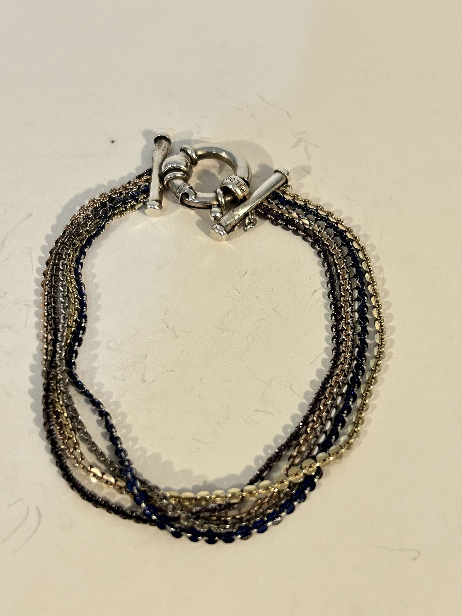 Vintage Sterling Silver multi strand Brev Bracelet 8" (1 of 4)