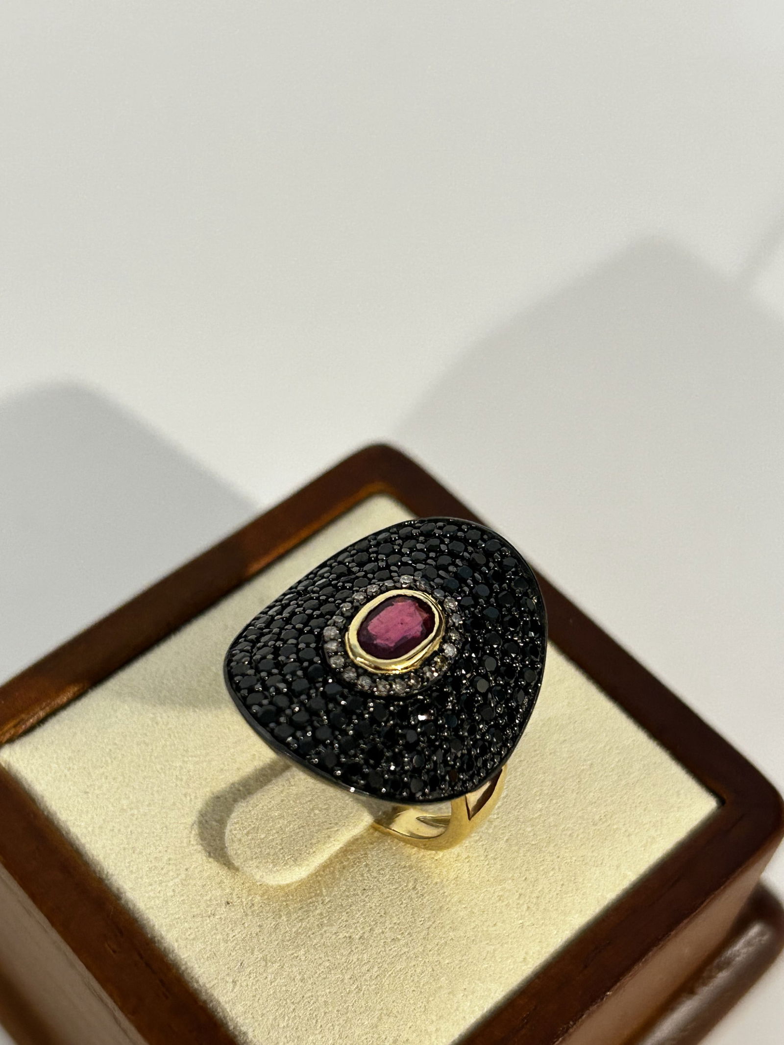 MLD Design Sterling Silver 925 Red & Black Pave Cz Ring sz 8 carol brodie (1 of 6)