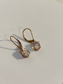 Vintage 10K Gold Tourmaline earrings