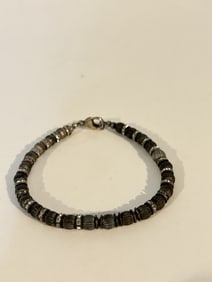 Vintage Sterling Silver bead Bracelet 7.5"