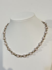 Vintage beaded glass Necklace 16"