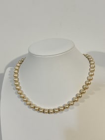 Marvella Pearl Necklace Vintage Signed 15"