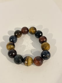 Vintage tigers eye beaded stretch Bracelet 8"