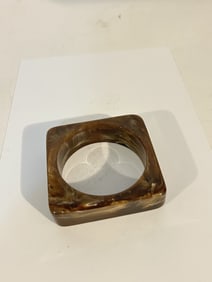 Vintage brown swirle plastic thk Bracelet 8"