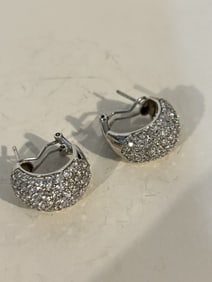 Vintage Sterling Silver rhinestone Earrings