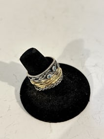 Paz Creations 925 Sterling Fidget Spinner Thick Ring sz 9