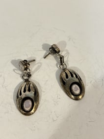 Vintage Sterling Silver bear paw navajo Earrings